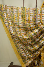 Yellow HBP Cotton Silk Saree With Chanderi Border - SRYCSS1761