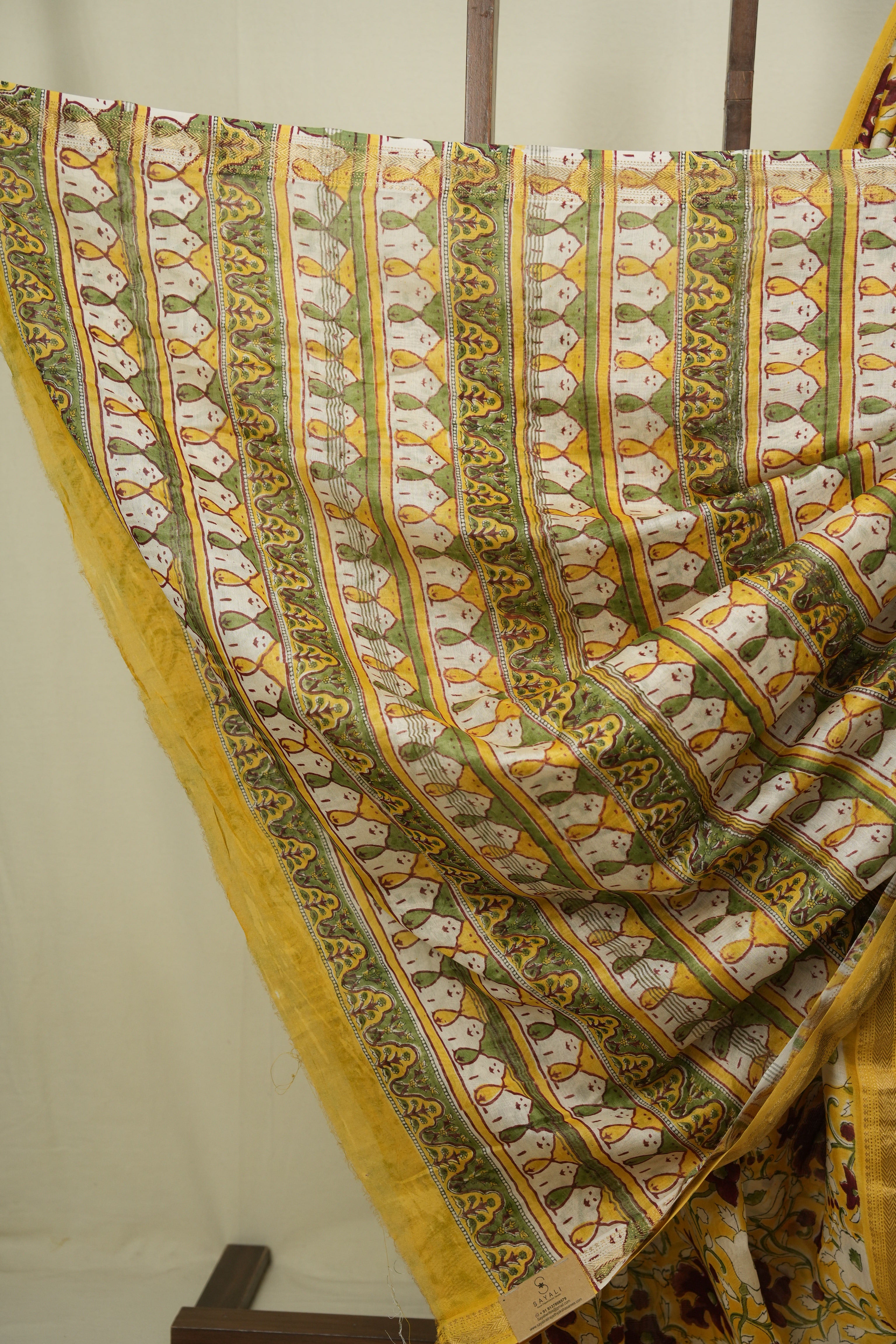 Yellow HBP Cotton Silk Saree With Chanderi Border - SRYCSS1761