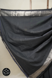 Black Cotton Paithani Saree - SRBCPS658