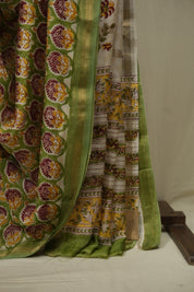Green HBP Cotton Silk Saree With Chanderi Border - SRGCSS1762