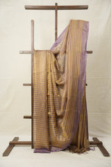 Lilac Gold Tissue Tussar Silk Saree - SRLGTTSS566