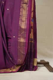 Two Tone Magenta Cotton Paithani Saree - SRTTMCPS657