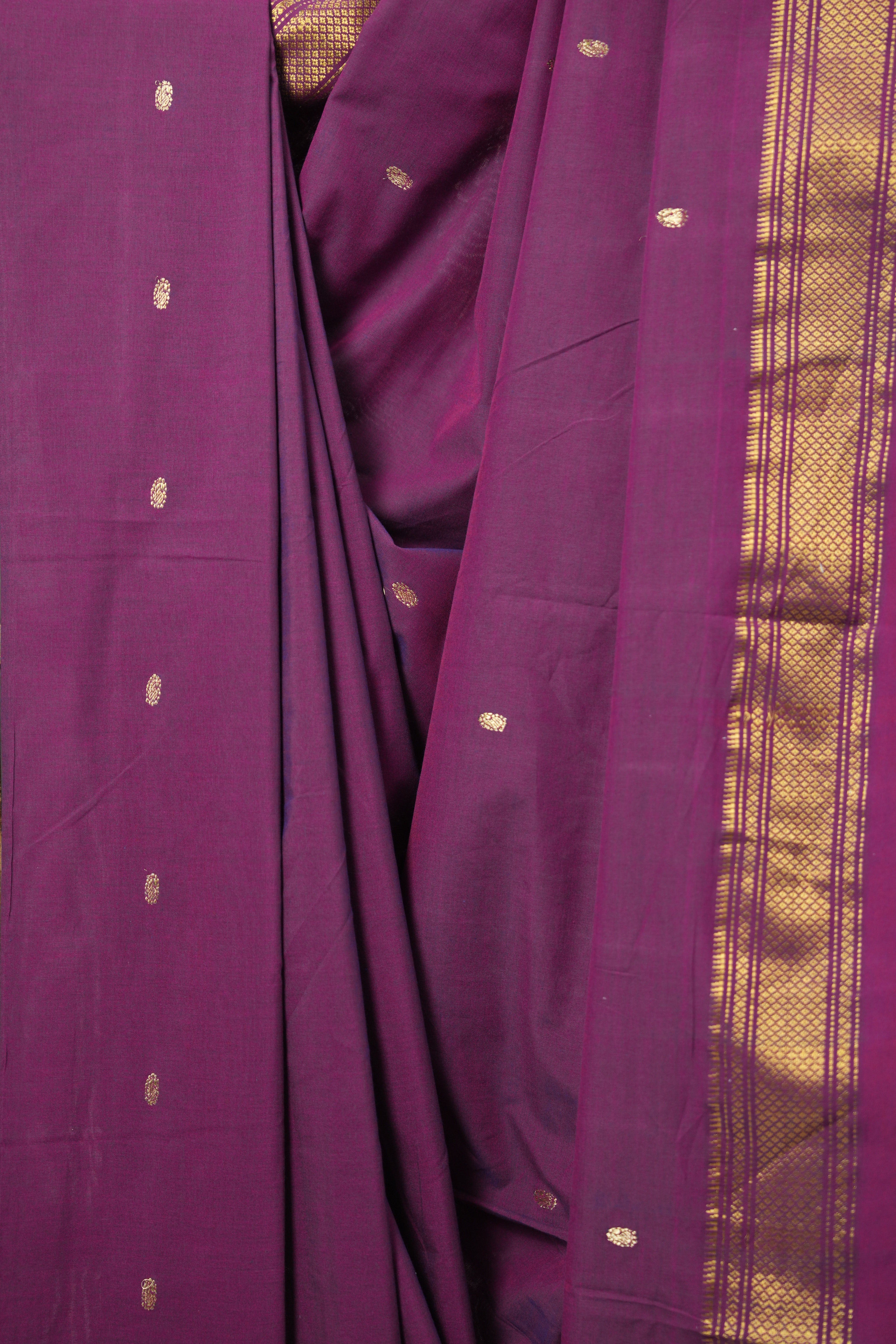 Two Tone Magenta Cotton Paithani Saree - SRTTMCPS657