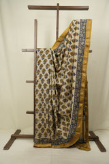 Cream HBP Cotton Silk Saree With Chanderi Border - SRCCSS1763
