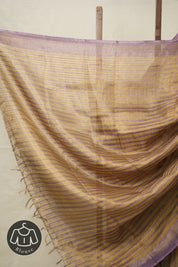 Lilac Gold Tissue Tussar Silk Saree - SRLGTTSS566
