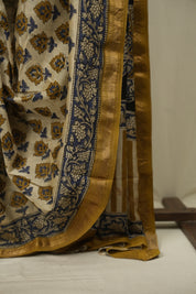 Cream HBP Cotton Silk Saree With Chanderi Border - SRCCSS1763
