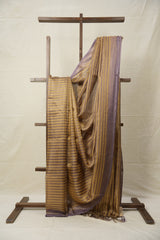 Mauve Gold Tissue Tussar Silk Saree - SRMGTTSS567