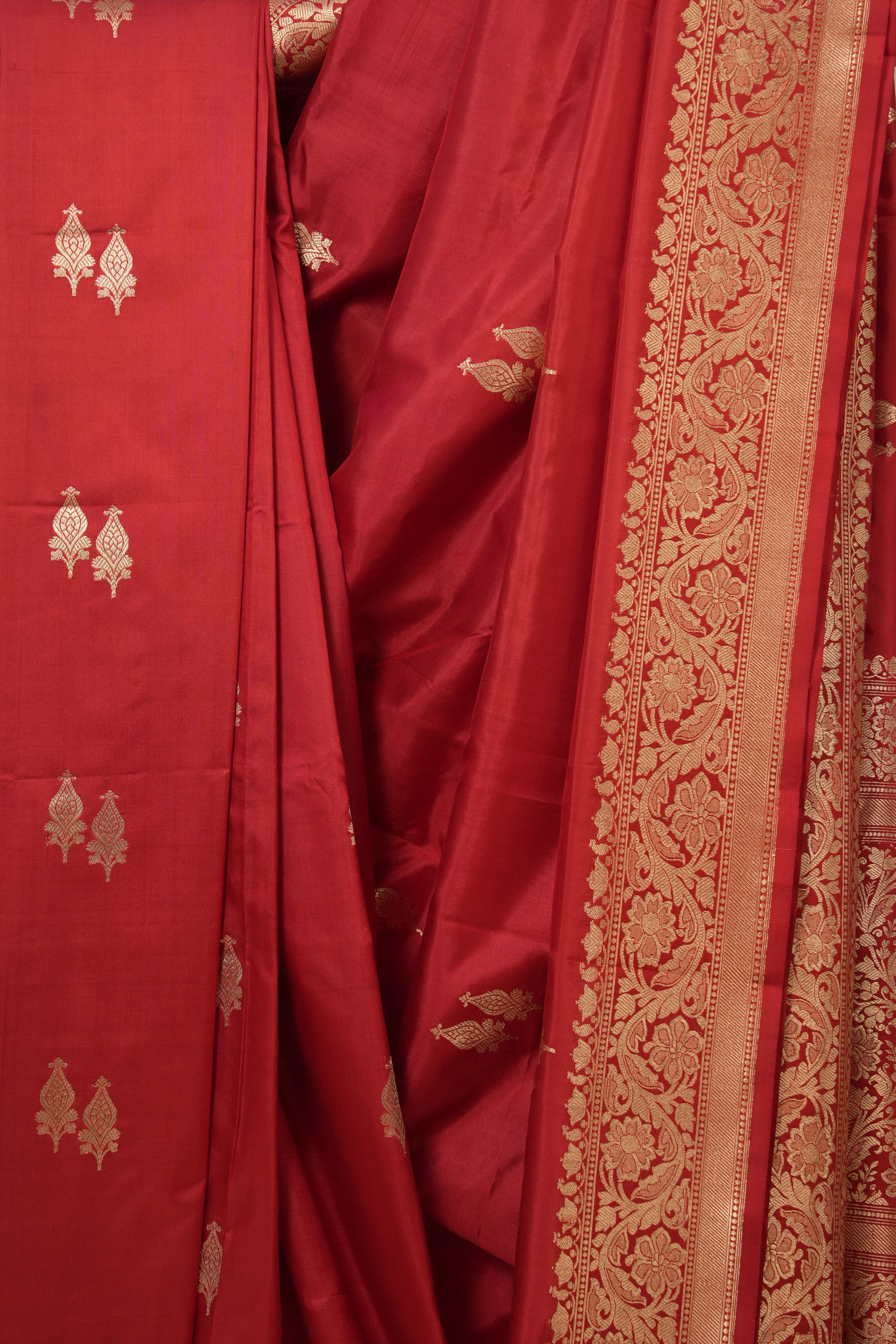 Red Banarasi Silk Saree - SRRBSS733