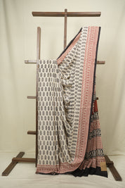 Cream HBP Cotton Saree - SRCCS3673