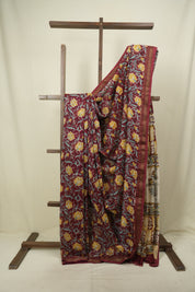 Maroon HBP Cotton Silk Saree With Chanderi Border - SRMCSS1764