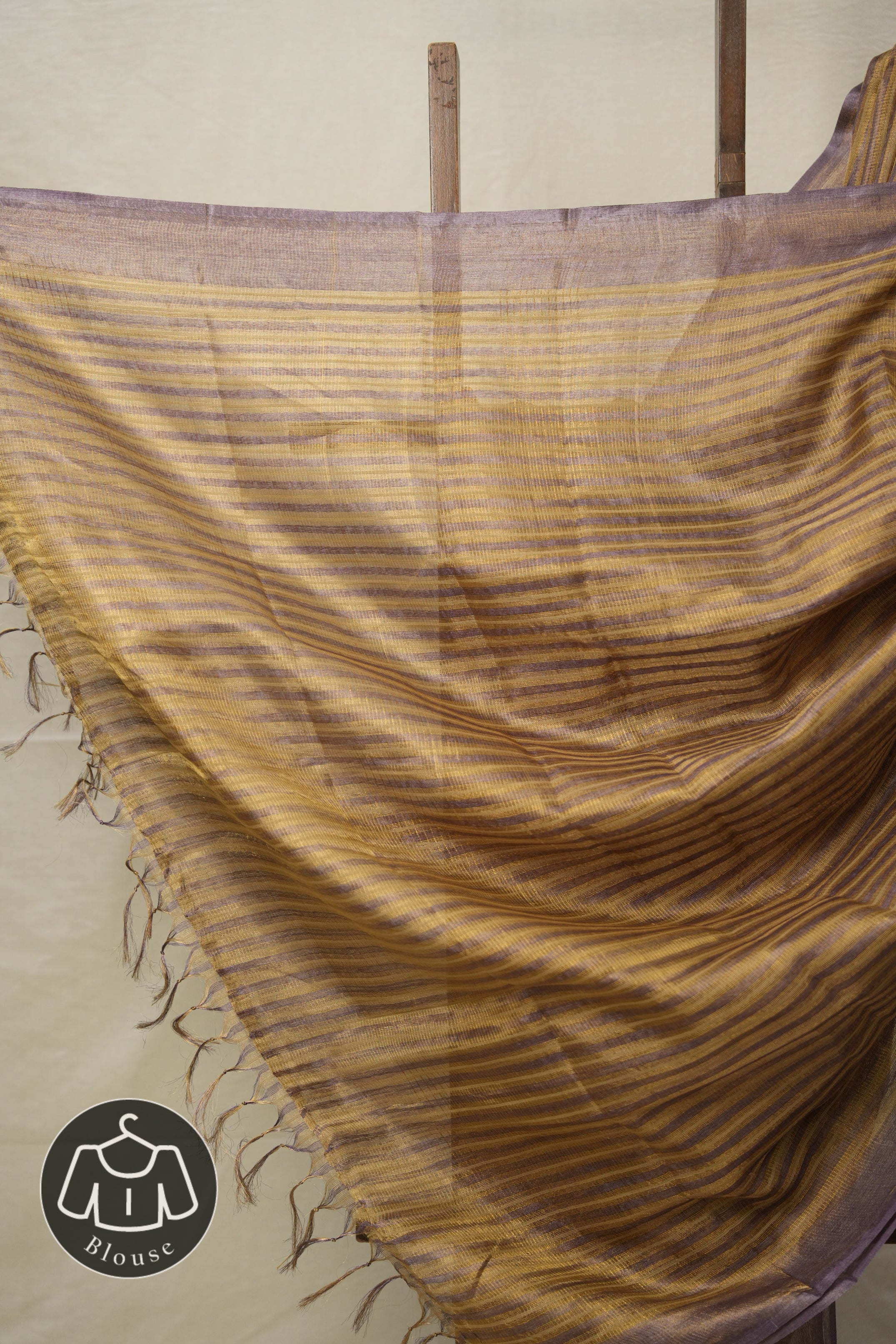 Mauve Gold Tissue Tussar Silk Saree - SRMGTTSS567
