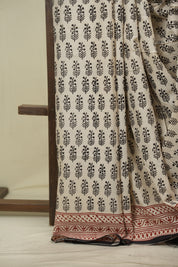 Cream HBP Cotton Saree - SRCCS3673