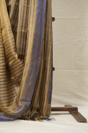 Golden Blue Tissue Tussar Silk Saree - SRGBTTSS539
