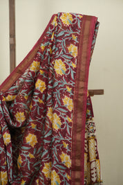 Maroon HBP Cotton Silk Saree With Chanderi Border - SRMCSS1764
