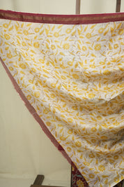Maroon HBP Cotton Silk Saree With Chanderi Border - SRMCSS1764