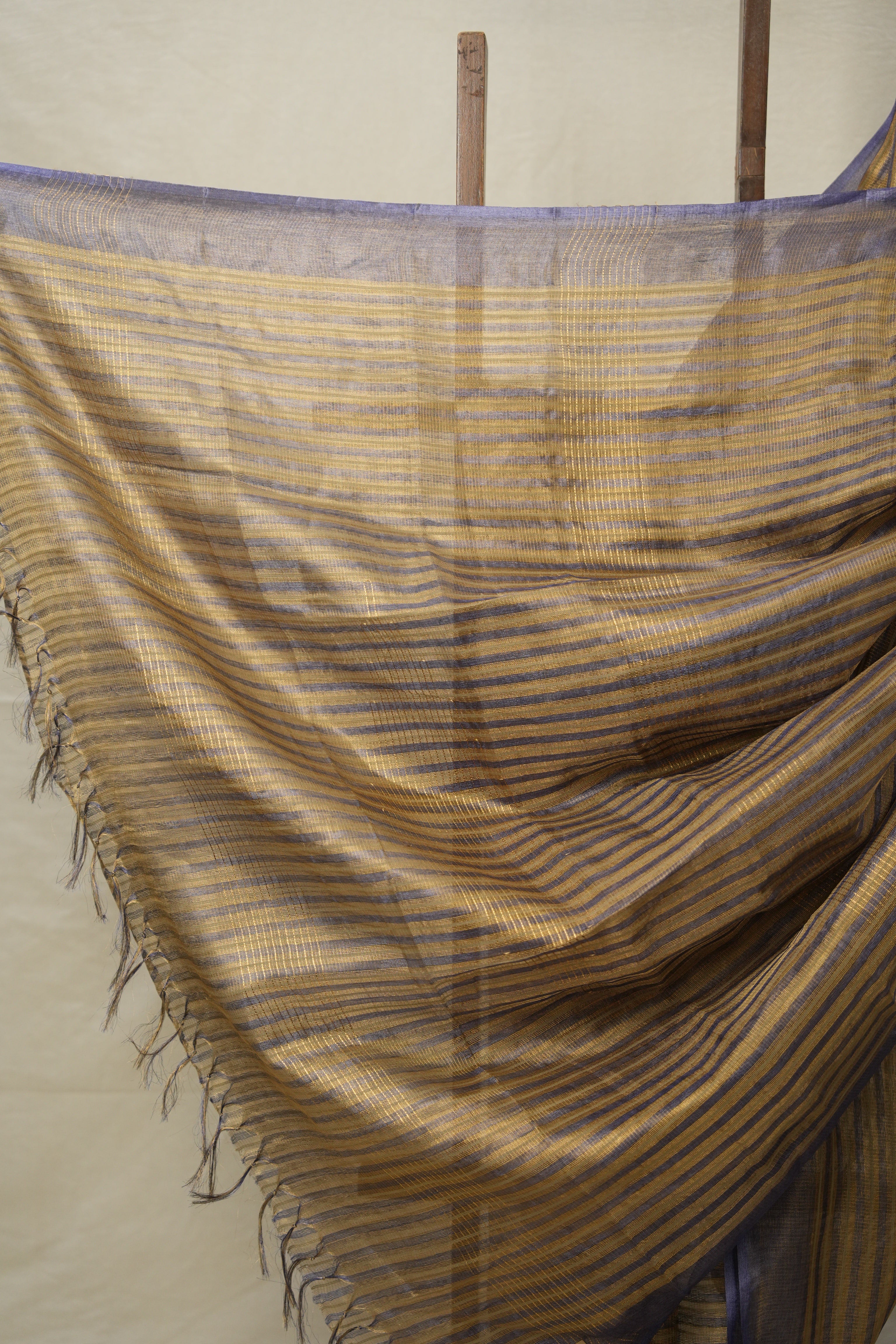 Golden Blue Tissue Tussar Silk Saree - SRGBTTSS539