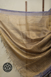 Golden Blue Tissue Tussar Silk Saree - SRGBTTSS539