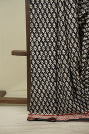 Black HBP Cotton Saree - SRBCS3671