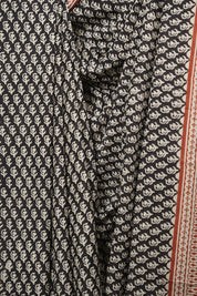 Black HBP Cotton Saree - SRBCS3671