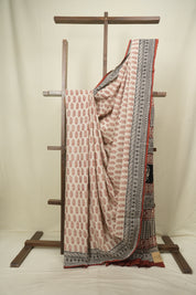 Cream HBP Cotton Saree - SRCCS3672