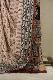 Cream HBP Cotton Saree - SRCCS3672