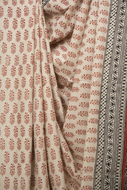 Cream HBP Cotton Saree - SRCCS3672