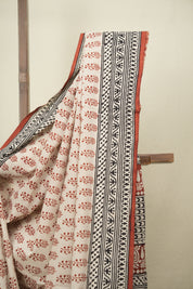 Cream HBP Cotton Saree - SRCCS3672