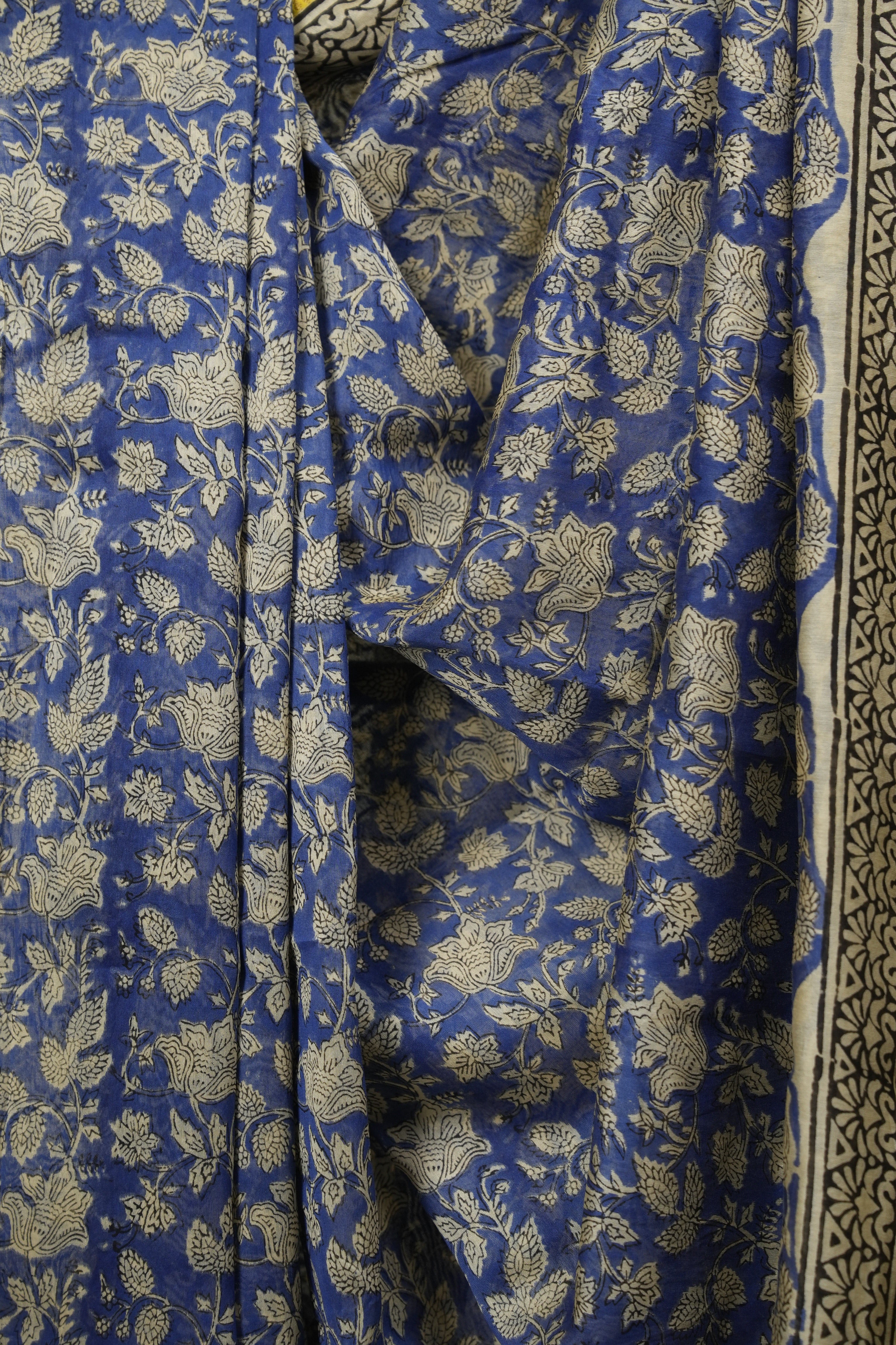 Blue HBP Cotton Silk Saree With Chanderi Border - SRBCSS1766