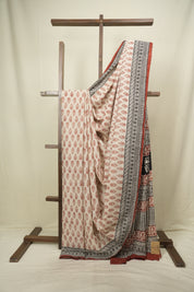 Cream HBP Cotton Saree - SRCCS3670