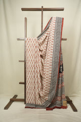 Cream HBP Cotton Saree - SRCCS3670