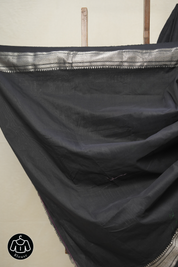 Black Cotton Paithani Saree - SRBCPS659