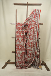 Red HBP Cotton Saree - SRRCS3690