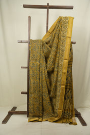 Yellow HBP Cotton Silk Saree With Chanderi Border - SRYCSS1750