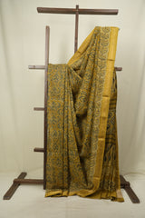 Yellow HBP Cotton Silk Saree With Chanderi Border - SRYCSS1750