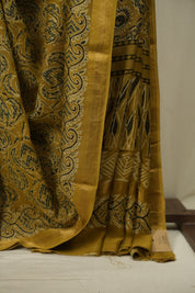 Yellow HBP Cotton Silk Saree With Chanderi Border - SRYCSS1750