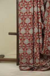 Red HBP Cotton Saree - SRRCS3690
