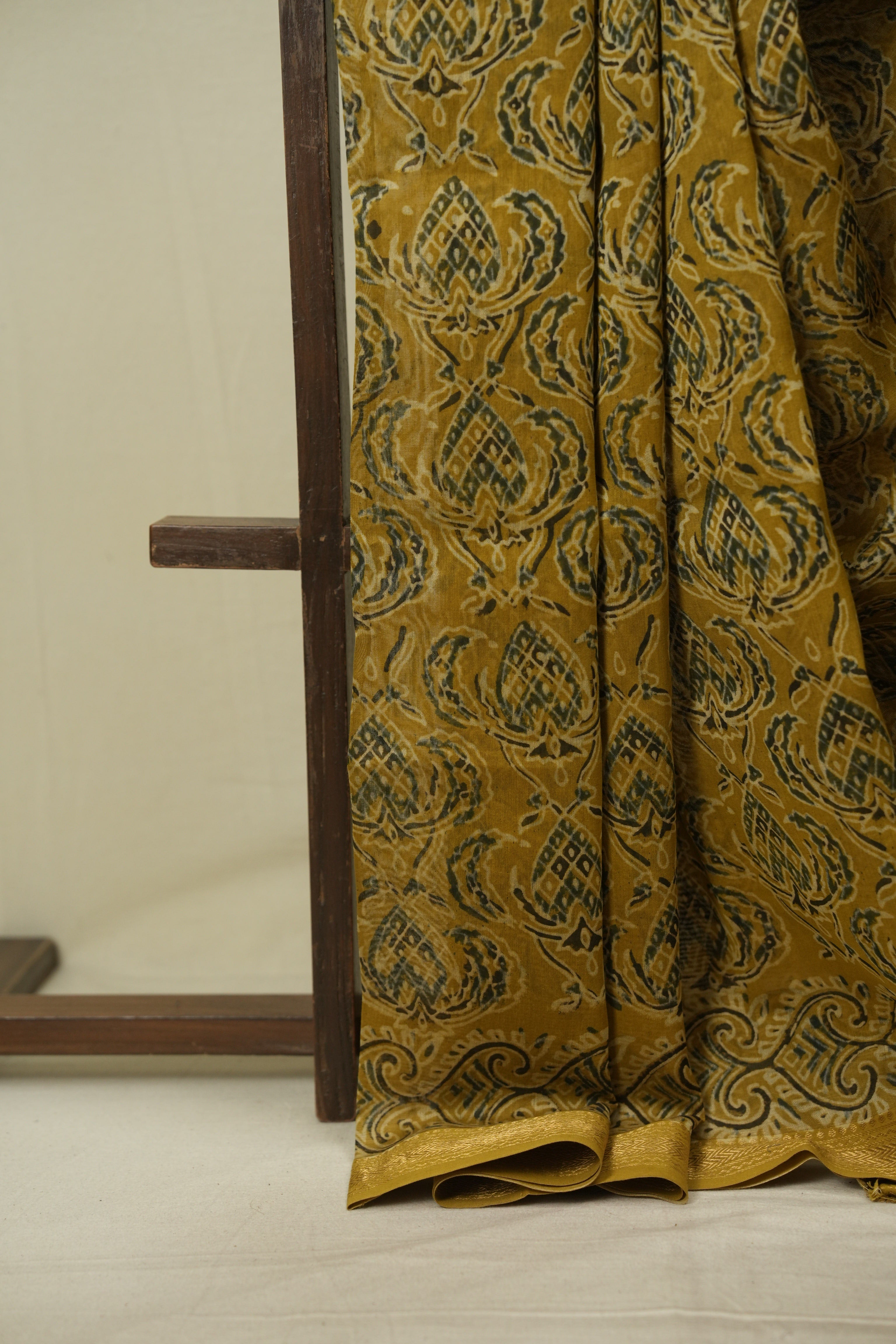 Yellow HBP Cotton Silk Saree With Chanderi Border - SRYCSS1750
