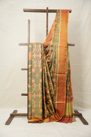 Moss Green Rajkot Patola Silk Saree - Saavari - SSMGRPSS08