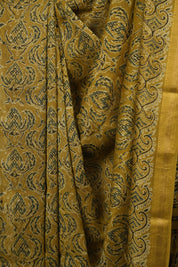 Yellow HBP Cotton Silk Saree With Chanderi Border - SRYCSS1750