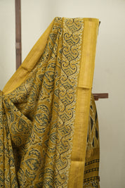 Yellow HBP Cotton Silk Saree With Chanderi Border - SRYCSS1750