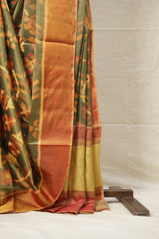 Moss Green Rajkot Patola Silk Saree - Saavari - SSMGRPSS08