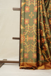 Moss Green Rajkot Patola Silk Saree - Saavari - SSMGRPSS08