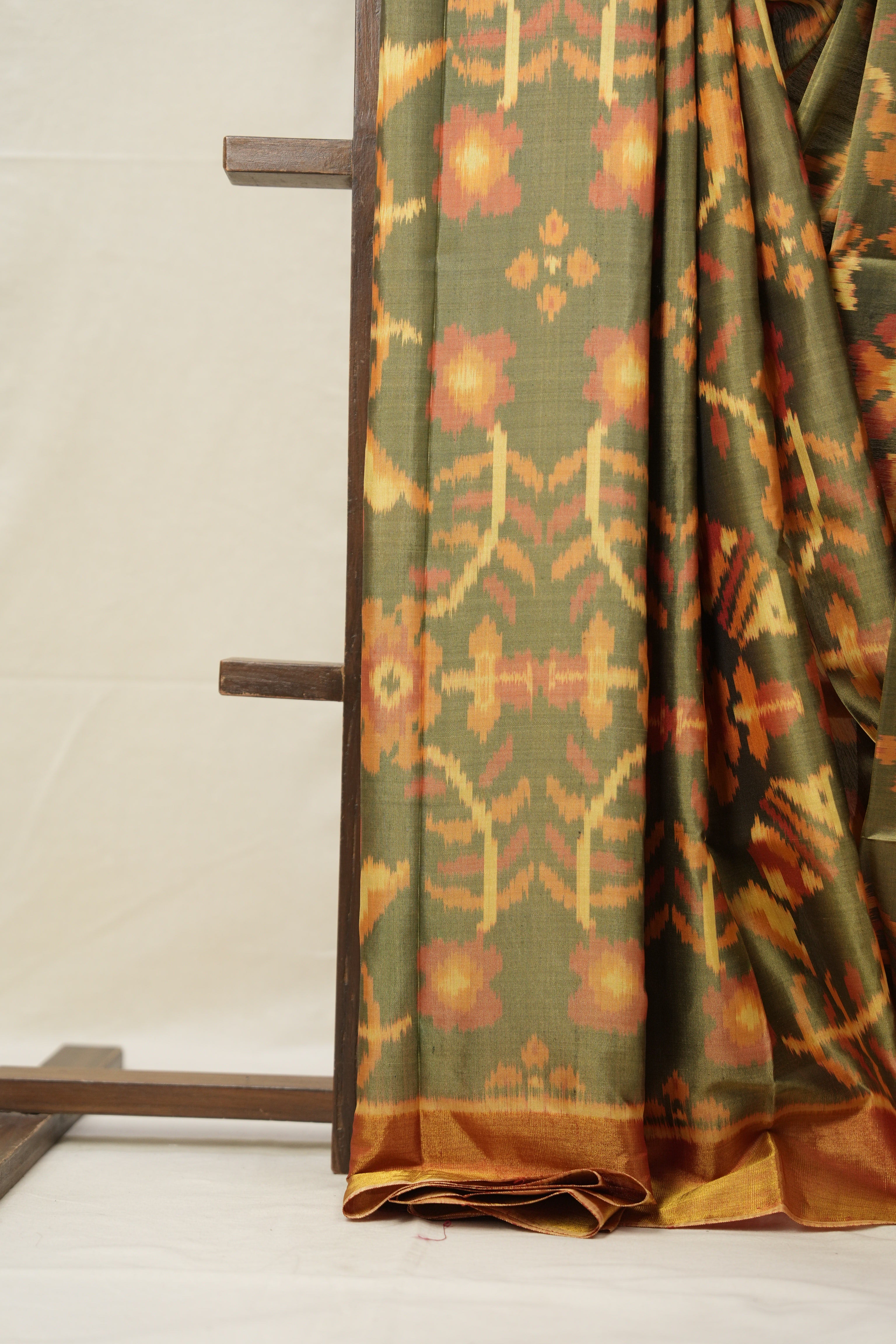 Moss Green Rajkot Patola Silk Saree - Saavari - SSMGRPSS08