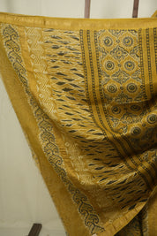 Yellow HBP Cotton Silk Saree With Chanderi Border - SRYCSS1750
