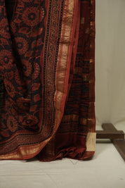 Maroon HBP Cotton Silk Saree With Chanderi Border - SRMCSS1749