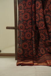 Maroon HBP Cotton Silk Saree With Chanderi Border - SRMCSS1749