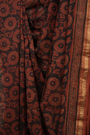 Maroon HBP Cotton Silk Saree With Chanderi Border - SRMCSS1749
