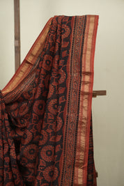 Maroon HBP Cotton Silk Saree With Chanderi Border - SRMCSS1749