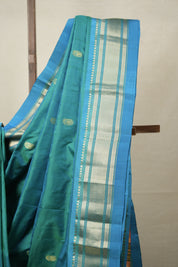 Two Tone Turquoise Silk Paithani Saree - SRTTTSPS754