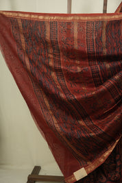 Maroon HBP Cotton Silk Saree With Chanderi Border - SRMCSS1749